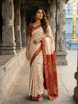 MIMOSA White Kanjivaram Saree — pose 5 styling detail