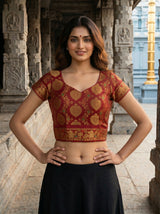 MIMOSA White Kanjivaram Saree — blouse close-up
