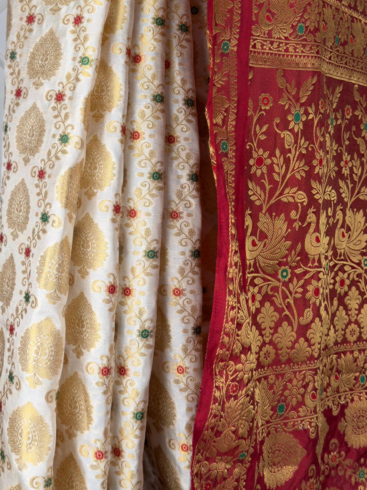 MIMOSA White Kanjivaram Saree — fleets shot full lifestyle