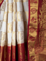 MIMOSA White Kanjivaram Art Silk Saree — fleets shot full lifestyle