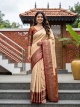 White Art Silk Saree