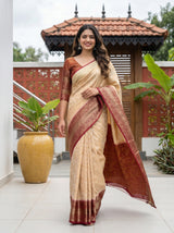 MIMOSA White Kanjivaram Saree — pose 6 styling detail