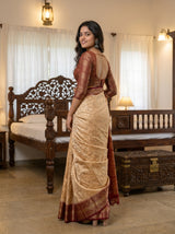 MIMOSA White Kanjivaram Saree — pose 7 styling detail