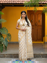 White crepe Saree