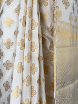 MIMOSA White Mysore Silk Saree — fleets shot full lifestyle