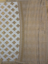 MIMOSA White Mysore Silk Saree — pallu and zari work detail