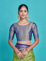 Mimosa Women's Woven Design Kanjivaram Style Art Silk Saree With Blouse Piece : SA0000385LRFREE