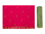 Mimosa Womens Chiffon Saree Banarasi Strawberry Color