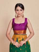 Mimosa Women's Woven Design Kanjivaram Style Art Silk Saree With Blouse Piece : SA00001386BGFREE