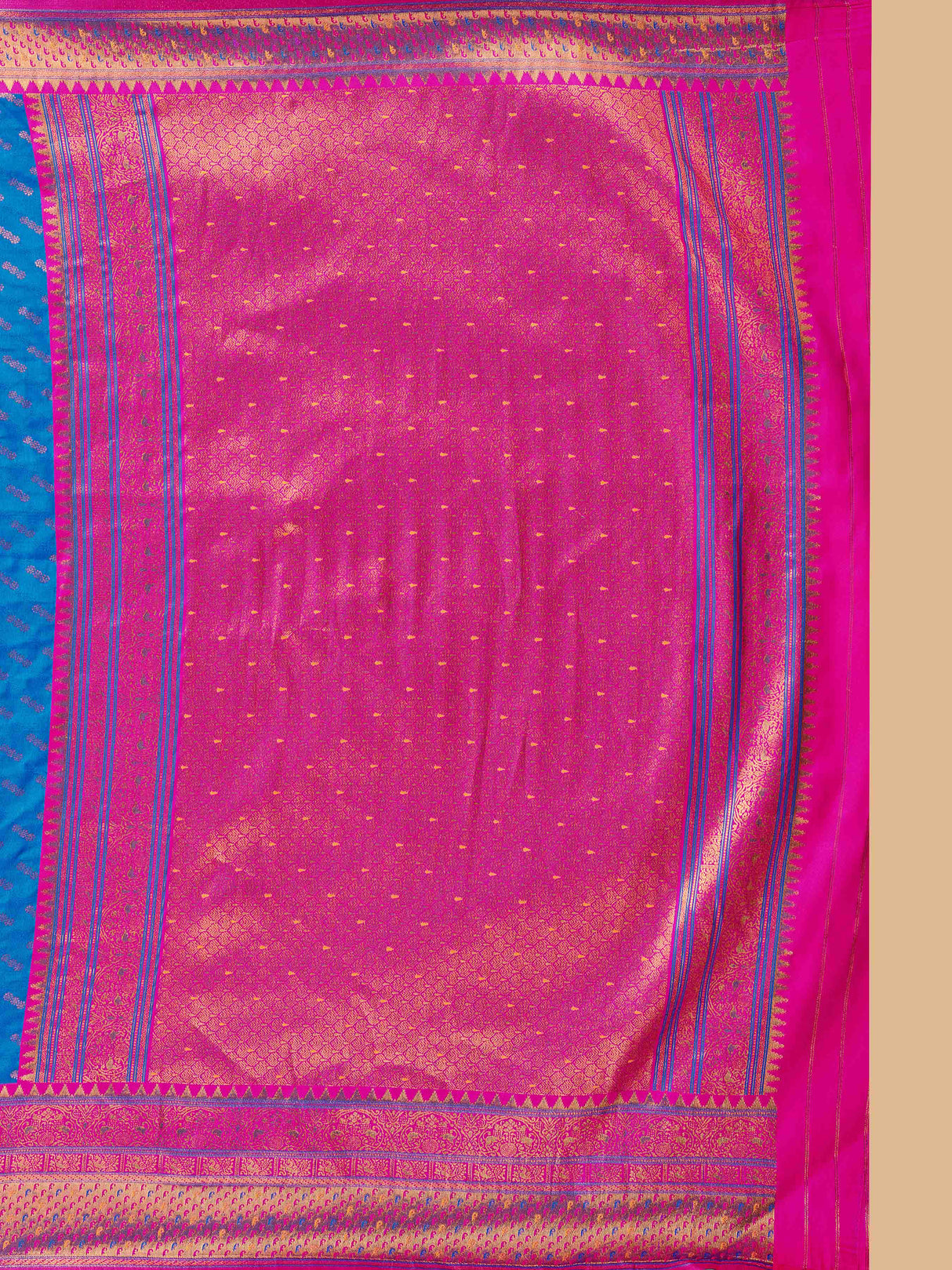 Mimosa Women's Woven Design Kanjivaram Style Art Silk Saree With Blouse Piece : SA00001388RBFREE