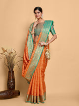 Mimosa Women's Woven Design Kanjivaram Art Silk Saree With Blouse Piece : SA00001230PCFREE