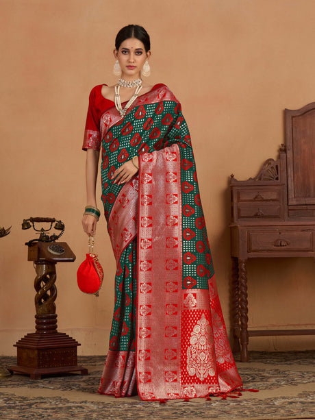 Mimosa Women's Woven Design Kanjivaram Art Silk Saree With Blouse Piece : SA0000902BG