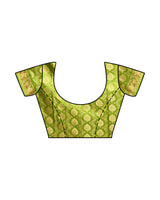 Mimosa Womens Art Silk Saree Kanjivaram Olive Color
