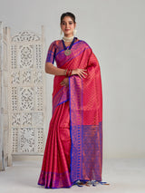 Mimosa Women's Woven Design Kanjivaram Art Silk Saree With Blouse Piece : SA00001131RN