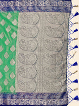 Mimosa Womens Art Silk Saree Kanjivaram Rama Color