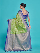Mimosa Women's Woven Design Kanjivaram Style Art Silk Saree With Blouse Piece : SA0000385LRFREE