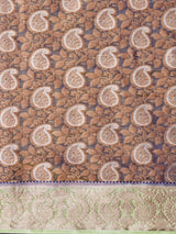 Mimosa Women's Woven Design Kanjivaram Style Art Silk Saree With Blouse Piece : SA0000412NVFREE
