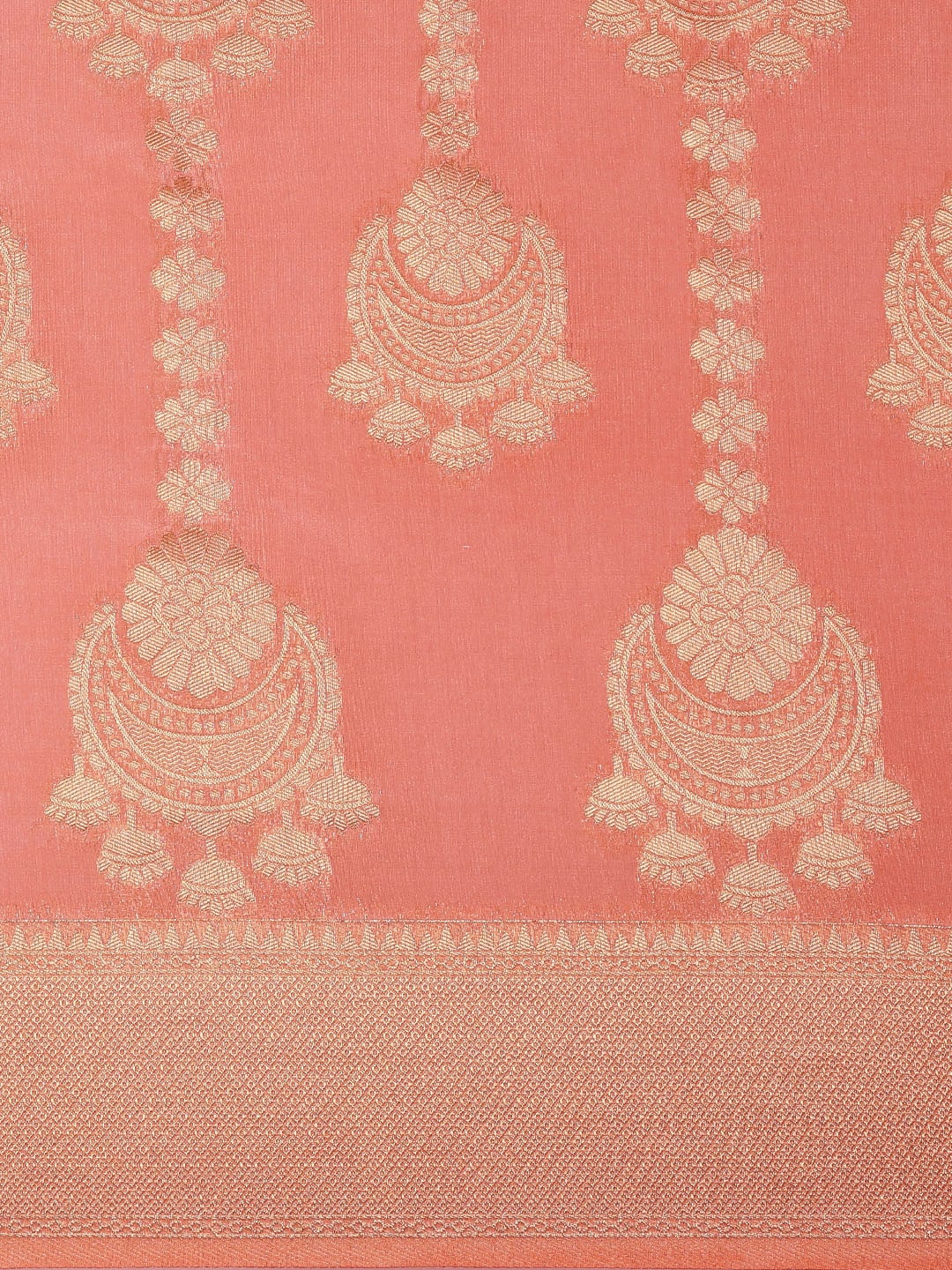 Mimosa Womens Art Silk Saree Kanjivaram Peach Color