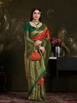 Mimosa Women's Woven Design Kanjivaram Art Silk Saree With Blouse Piece : SA0000907MR