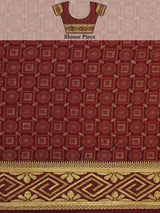 Mimosa Womens Art Silk Saree Kanjivaram Chocolate Color