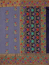 Mimosa Womens Art Silk Saree Dharmavaram Grey Color