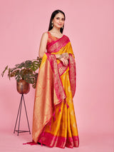 Mimosa Women's Woven Design Kanjivaram Style Art Silk Saree With Blouse Piece : SA0000393MSFREE