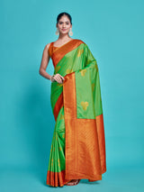 Mimosa Women's Woven Design Kanjivaram Style Art Silk Saree With Blouse Piece : SA00001385PGFREE