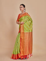 Mimosa Women's Woven Design Kanjivaram Style Art Silk Saree With Blouse Piece : SA0000410PSFREE