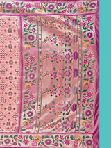 Mimosa Women's Woven Design Patola Style Art Silk Saree With Blouse Piece : SA00001379PNKFREE