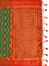 Mimosa Women's Woven Design Kanjivaram Art Silk Saree With Blouse Piece : SA0000913GRN