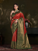 Mimosa Women's Woven Design Kanjivaram Art Silk Saree With Blouse Piece : SA0000907MR