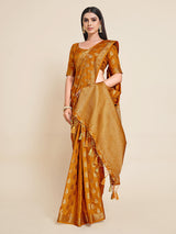 Mimosa Womens Art Silk Saree Kanjivaram Mustard Color