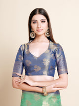 Mimosa Womens Art Silk Saree Kanjivaram Rama Color
