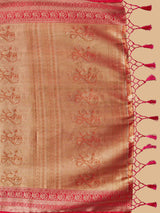 Mimosa Women's Woven Design Kanjivaram Style Art Silk Saree With Blouse Piece : SA0000374NVFREE