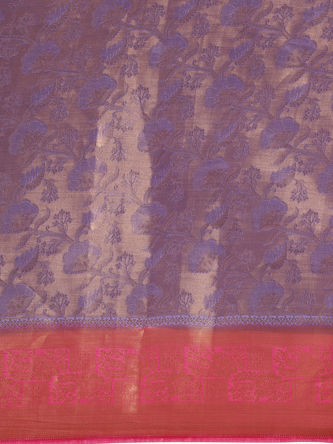 Mimosa Womens Art Silk Saree Kanjivaram Violet Color