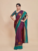 Mimosa Women's Woven Design Kanjivaram Style Art Silk Saree With Blouse Piece : SA00001387MRFREE