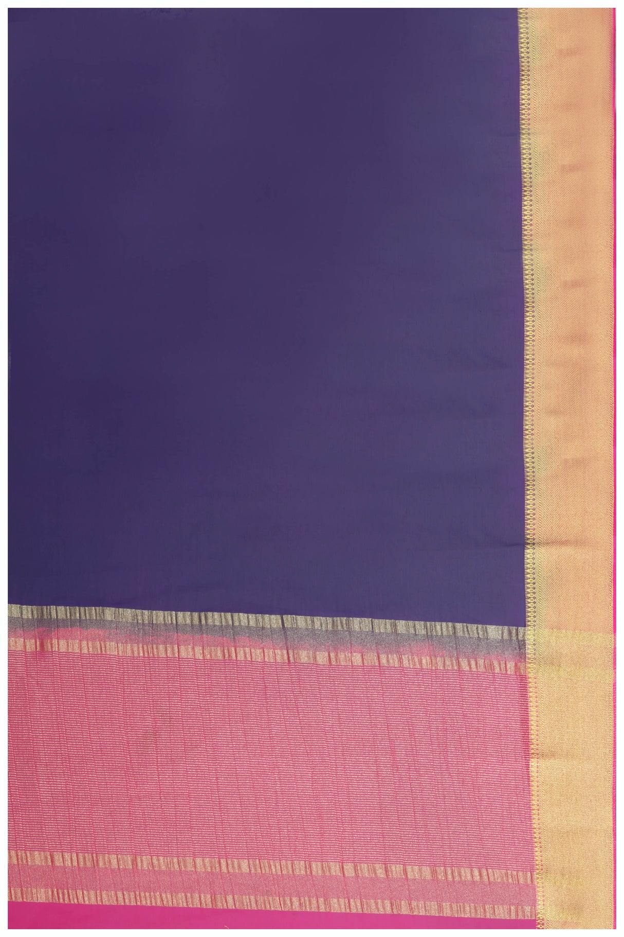 Mimosa Womens Chiffon Saree Kanjivaram style Navy Blue Color