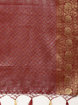 Mimosa Womens Art Silk Saree Kanjivaram Chocolate Color