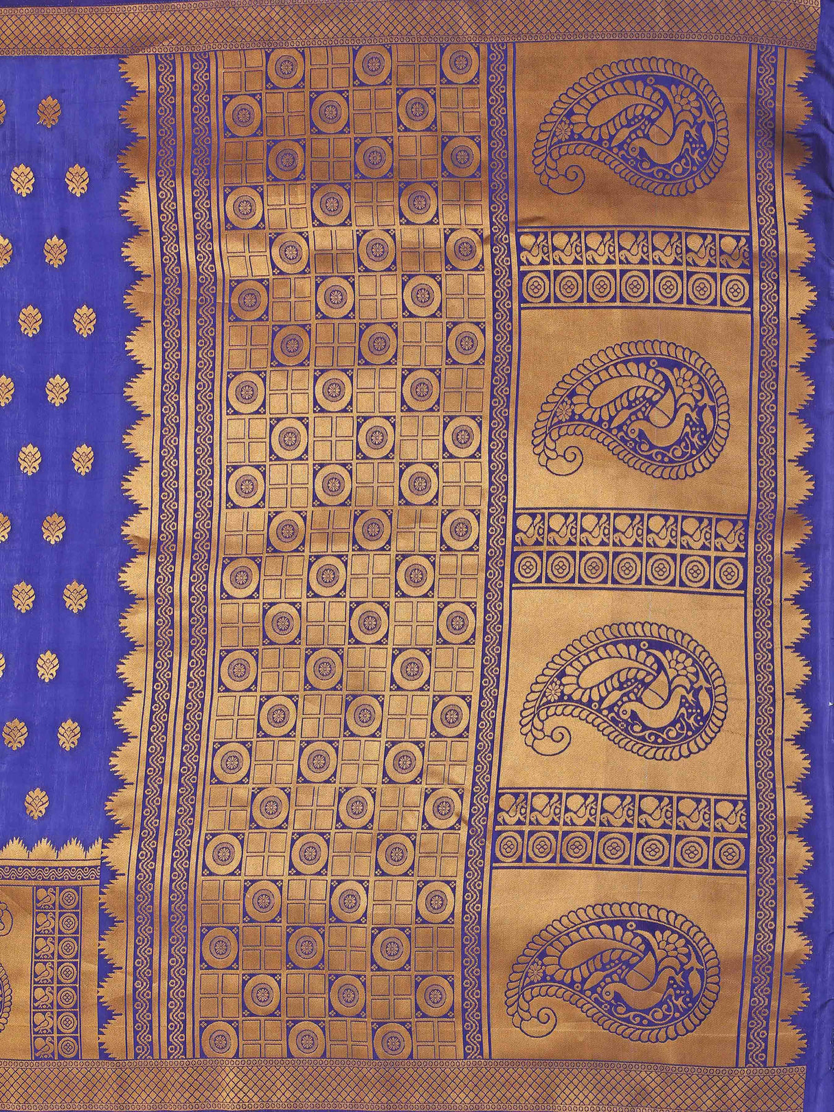 Mimosa Womens Art Silk Saree Kanjivaram Navy Blue Color