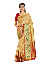 Mimosa Womens Art Silk Saree Kanjivaram Chiku Color