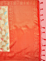 Mimosa Women's Woven Design Kanjivaram Linen Saree With Blouse Piece : SA00001245OFWFREE