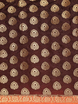 Mimosa Womens Art Silk Saree Kanjivaram Chocolate Color