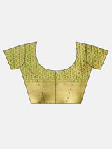 Mimosa Womens Crepe Saree Mysore Silk Olive Color