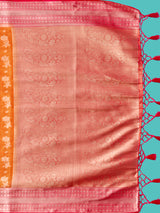 Mimosa Women's Woven Design Kanjivaram Style Art Silk Saree With Blouse Piece : SA0000376ORFREE
