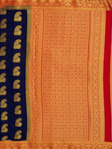 Mimosa Womens Crepe Saree Mysore Silk Black Color