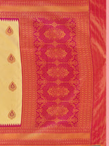 Mimosa Women's Woven Design Kanjivaram Style Art Silk Saree With Blouse Piece : SA00001377BEGFREE