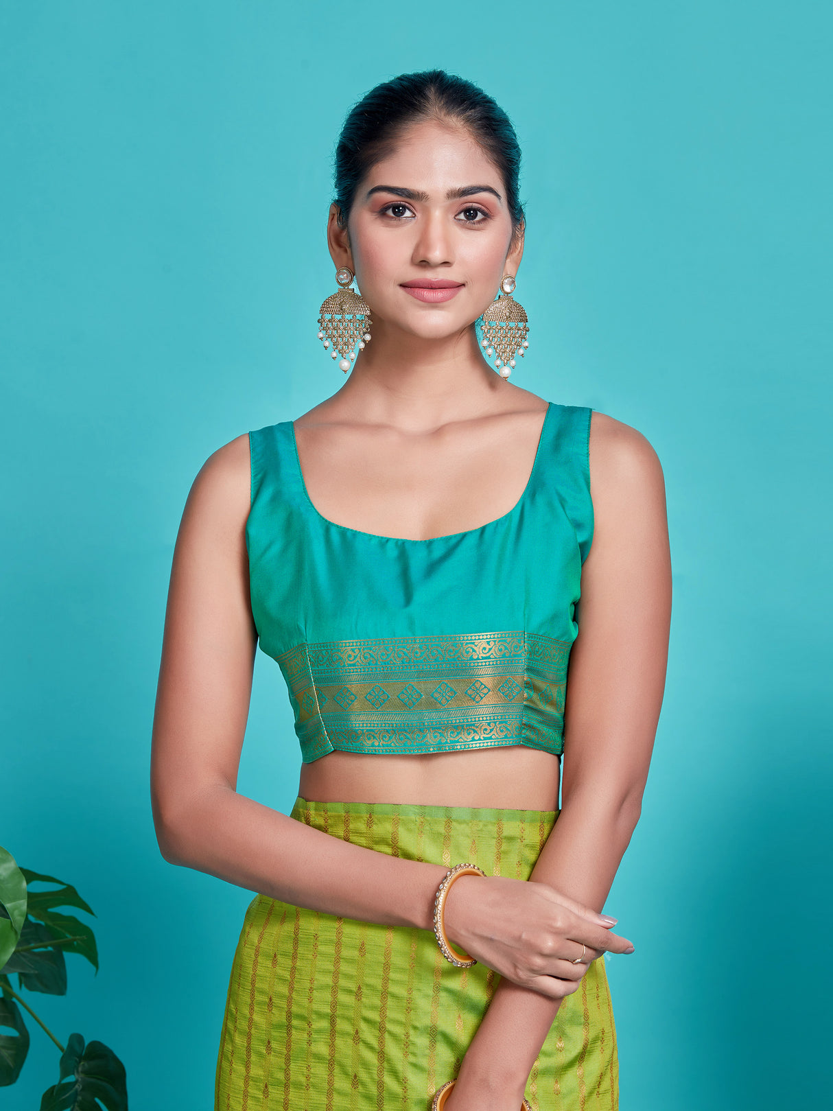 Mimosa Women's Woven Design Kanjivaram Style Art Silk Saree With Blouse Piece : SA00001374OLFREE