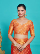 Mimosa Women's Woven Design Kanjivaram Style Art Silk Saree With Blouse Piece : SA0000410MRFREE