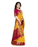 Mimosa Womens Tussar Silk Saree Kanjivaram style Mustard Color