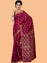 Mimosa Womens Tussar Silk Saree Kanjivaram style Mejanta Color
